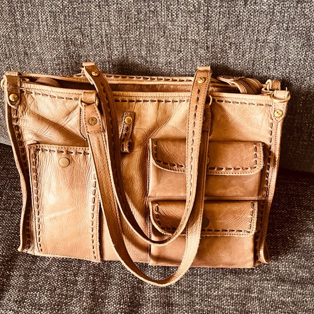 Elegant Tan Leather Women's Bag - Picture 3 of 8